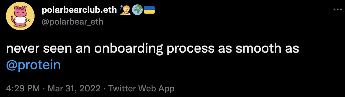 A tweet about the onboarding journey #2